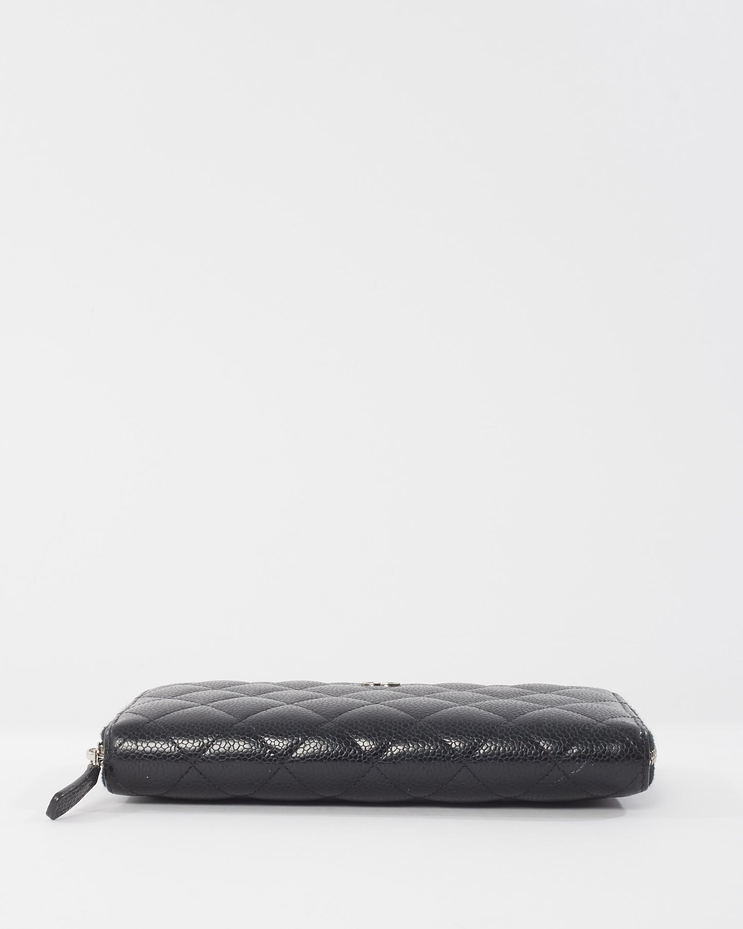 Chanel Black Quilted Caviar Leather Classic Long Zipped Wallet