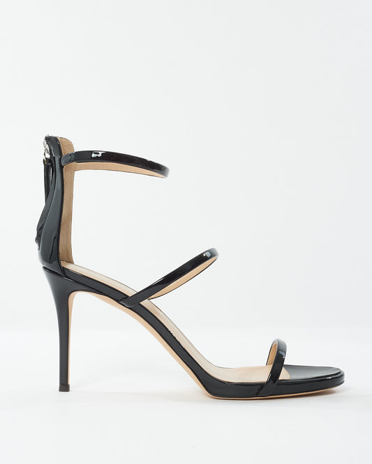 Giuseppe Zanotti Black Patent Leather Harmony Sandals - 41