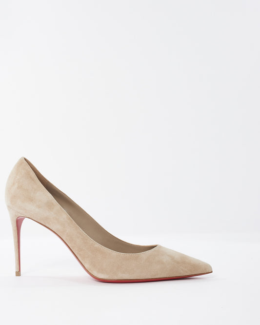 Christian Louboutin Beige Suede Kate 85mm Pumps - 41