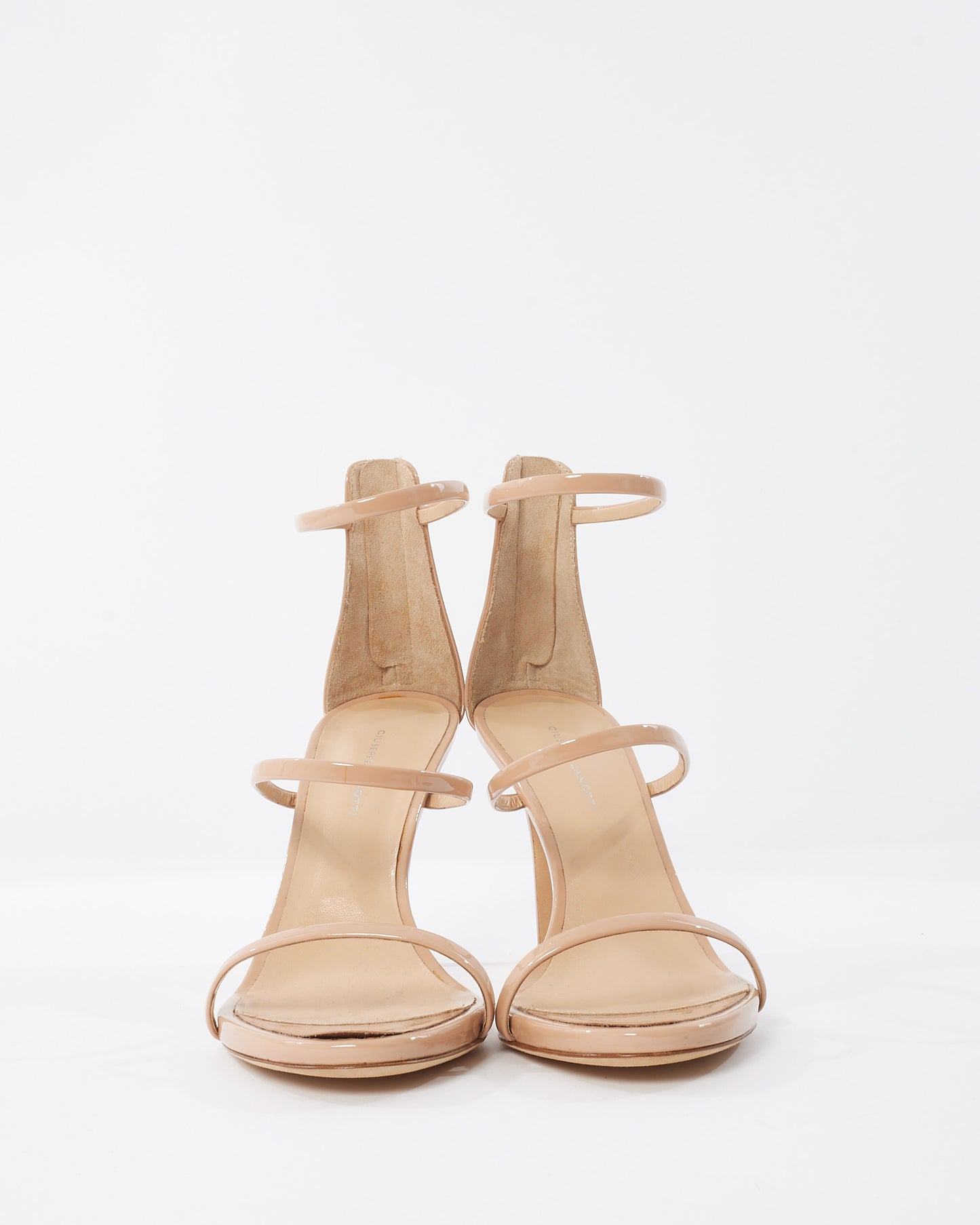 Giuseppe Zanotti Beige Patent Leather Harmony Sandals - 41