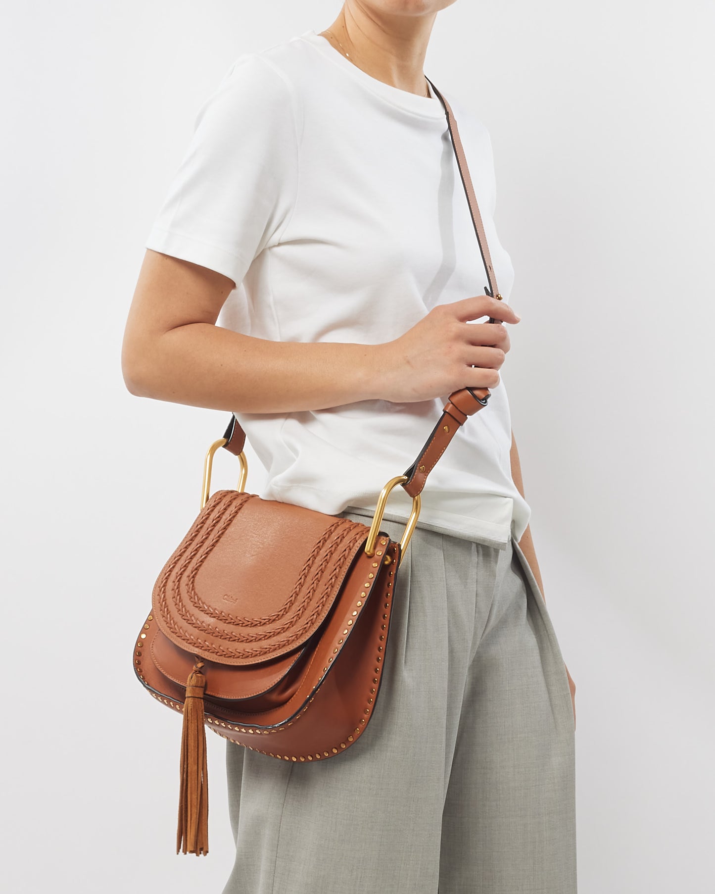 Chloé Brown Leather Hudson Crossbody Bag