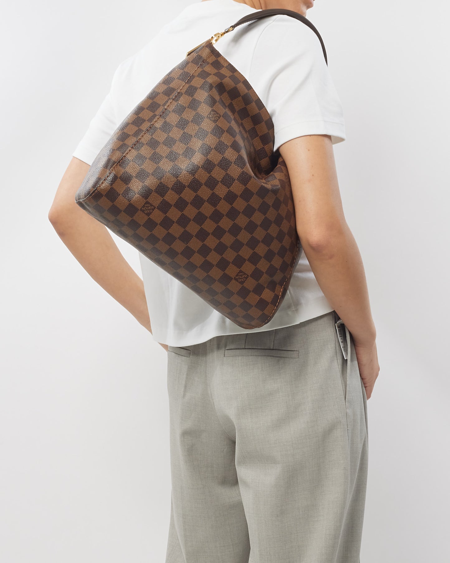 Louis Vuitton Damier Ebene Coated Canvas Portobello GM Bag