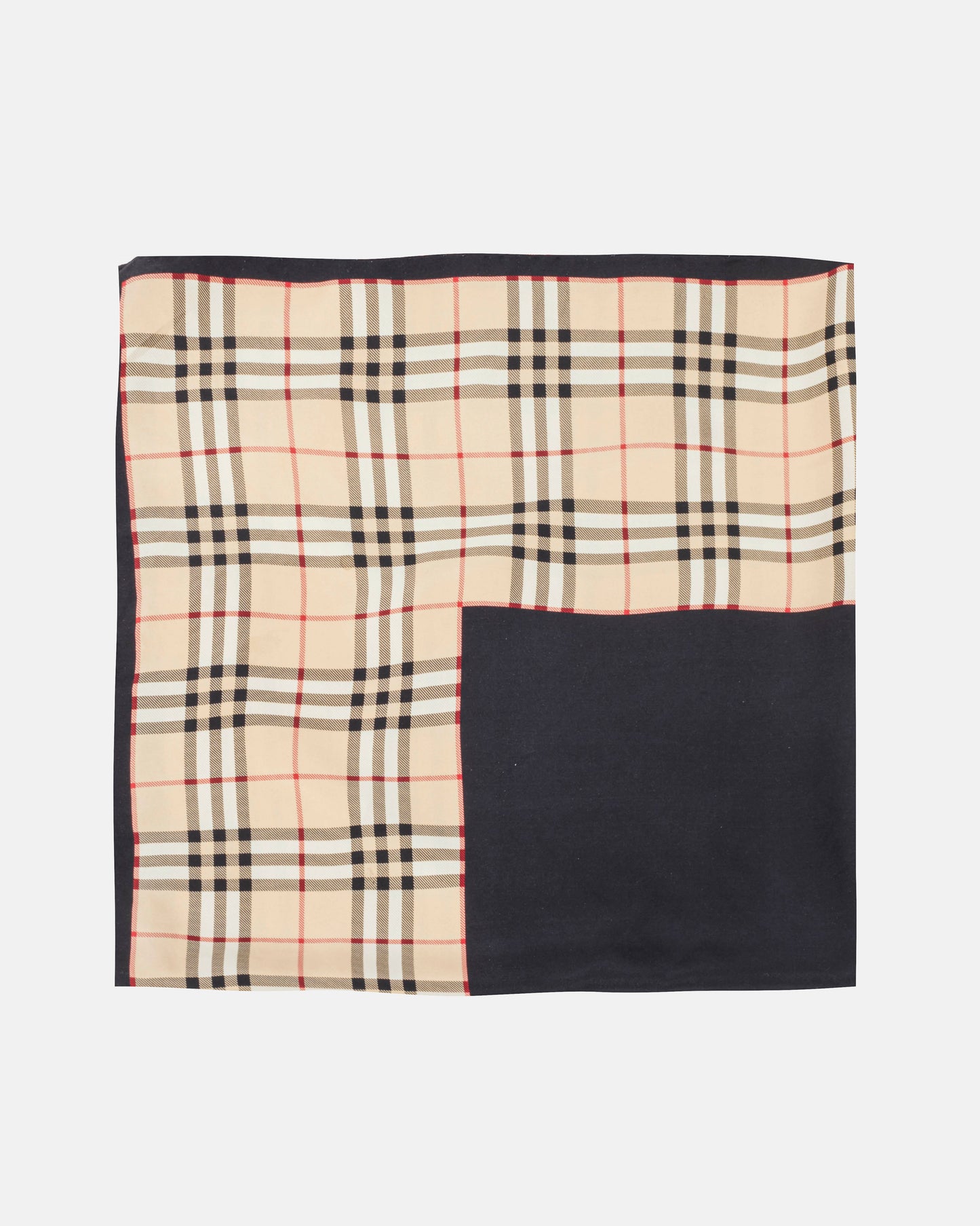 Burberry Beige Check 
Black Silk Scarf