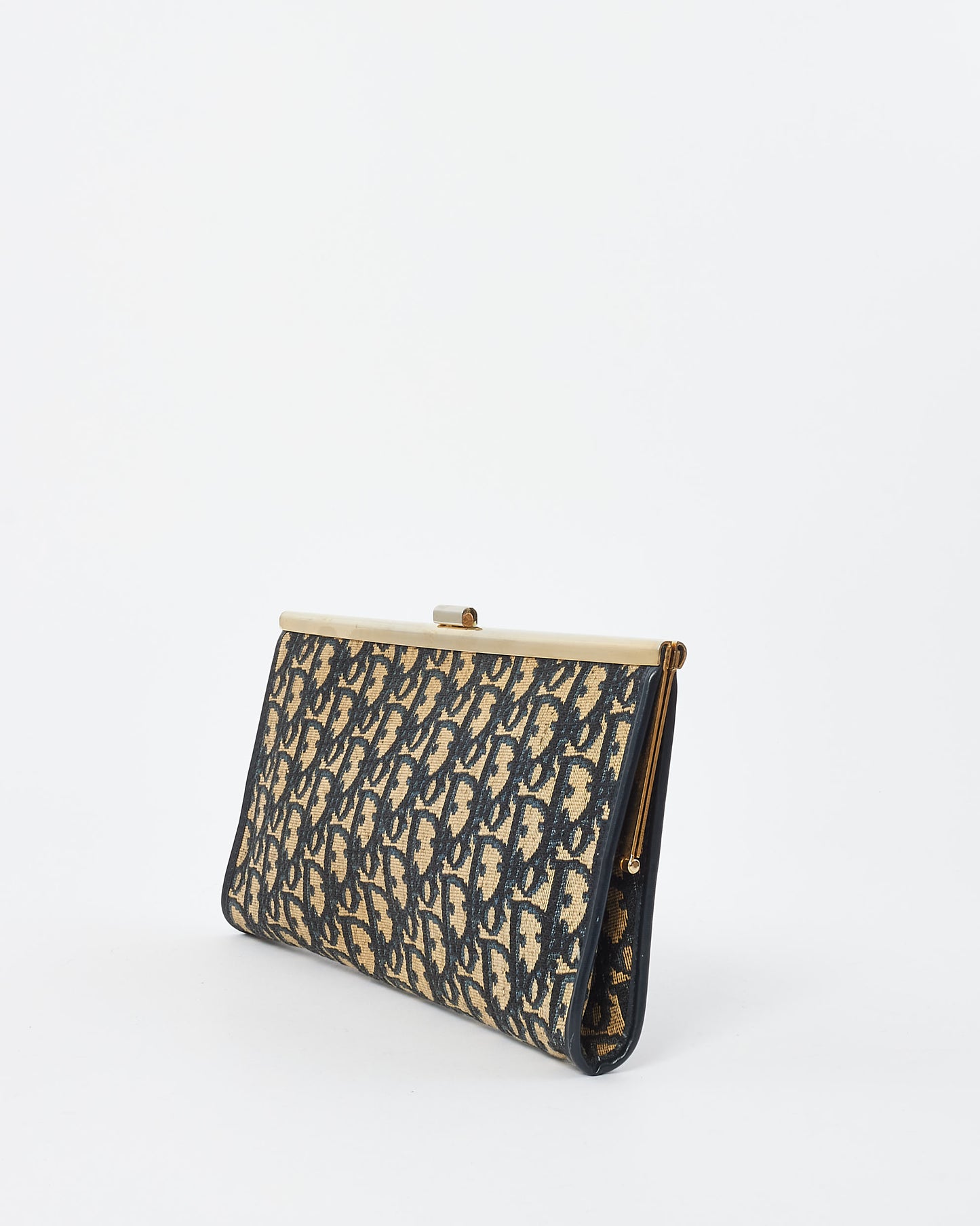 Dior Blue Oblique Canvas Vintage Clutch