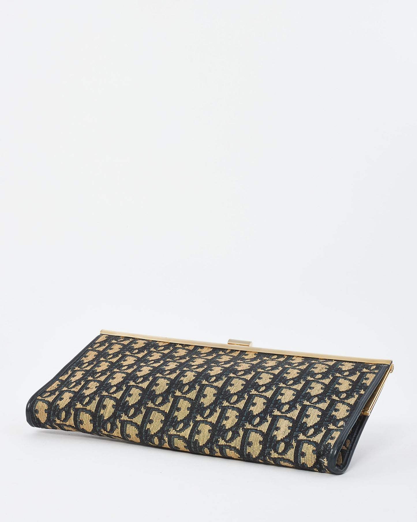 Dior Blue Oblique Canvas Vintage Clutch