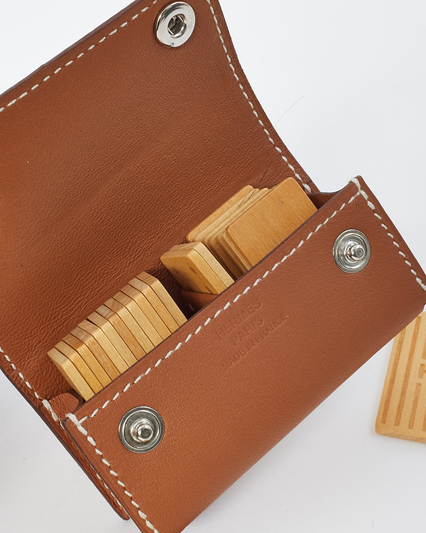 Hermès Gold Leather "In The Pocket" Domino Set