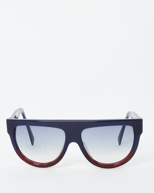 Celine Navy 
Burgundy Flat Top CL 41026/S Sunglasses