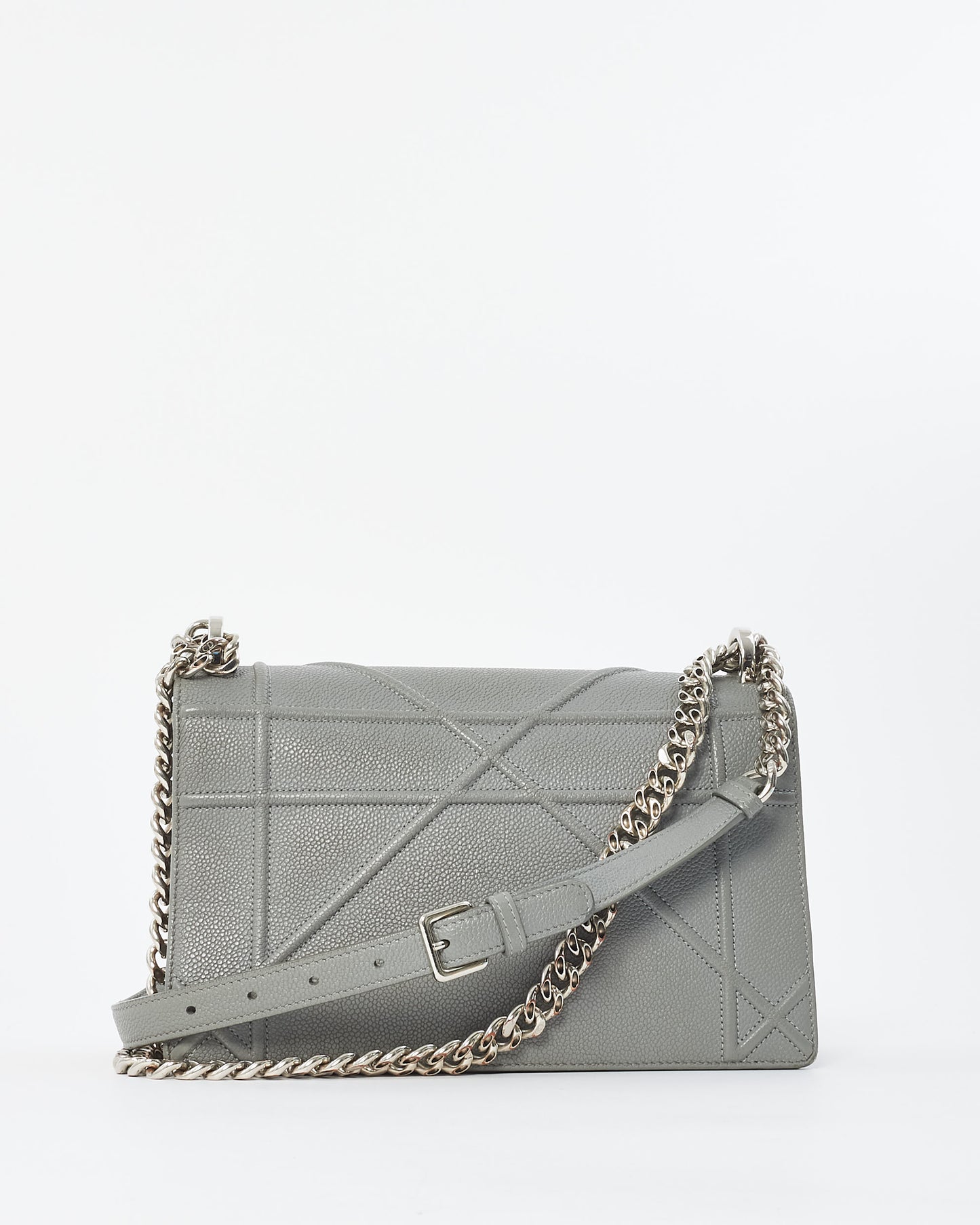 Dior Grey Leather Cannage Diorama Shoulder Bag