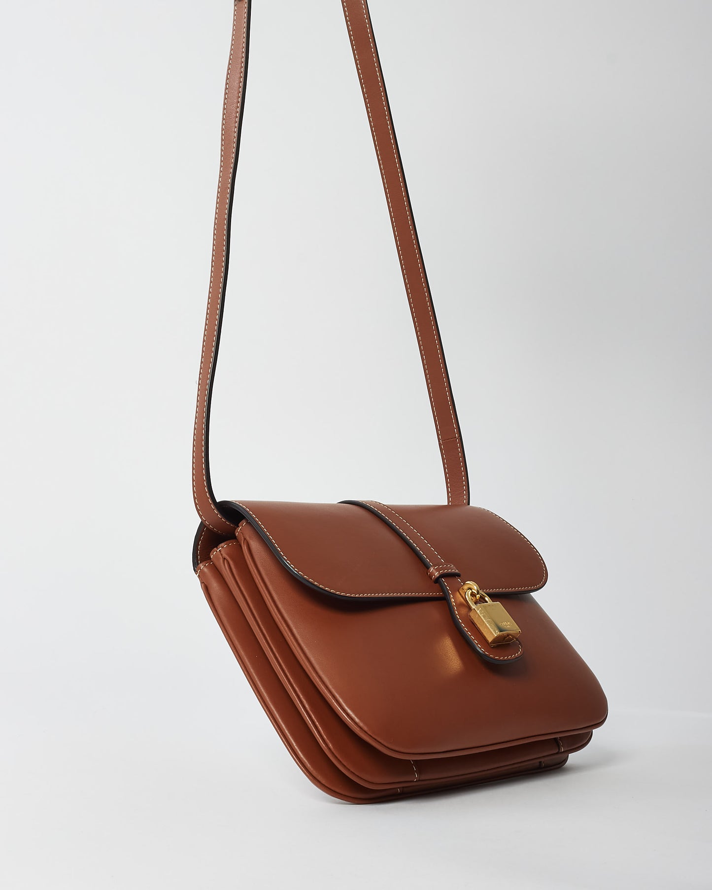 Celine Tan Smooth Leather Medium Tabou Crossbody Bag