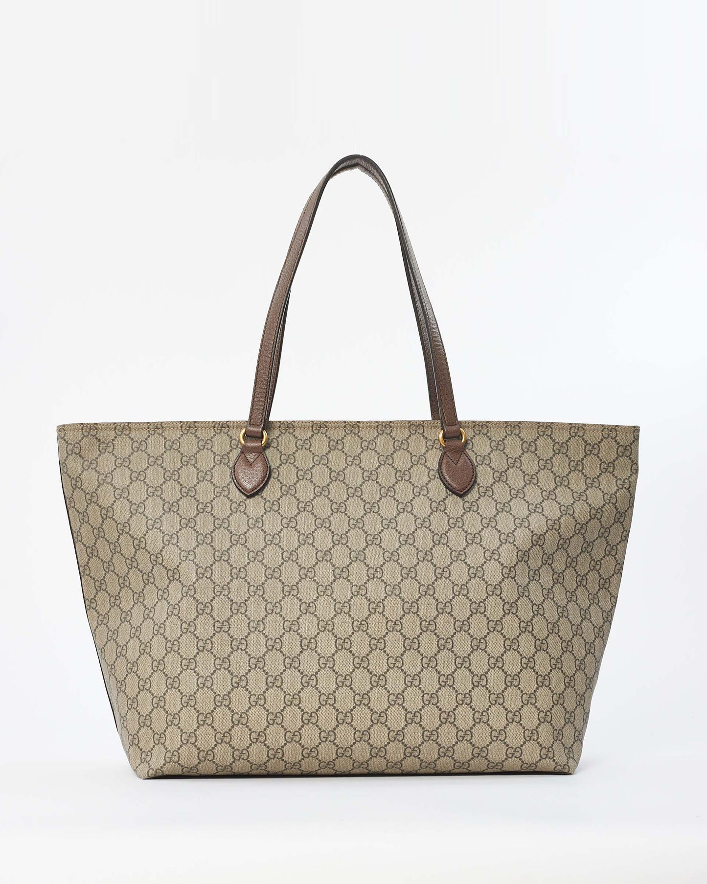 Gucci Beige/Brown GG Monogram Supreme Canvas Large Zip Tote Bag