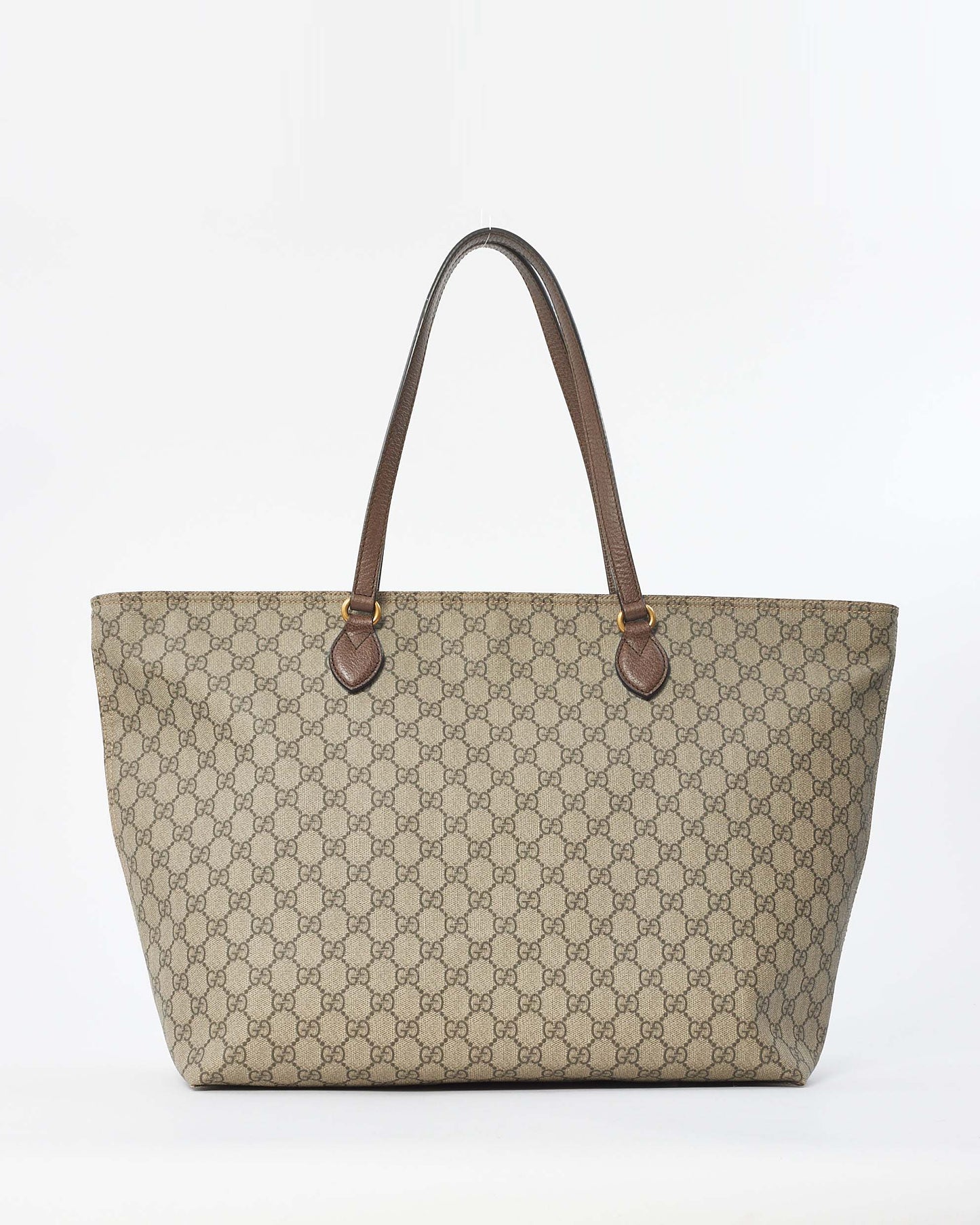 Gucci Beige/Brown GG Monogram Supreme Canvas Large Zip Tote Bag