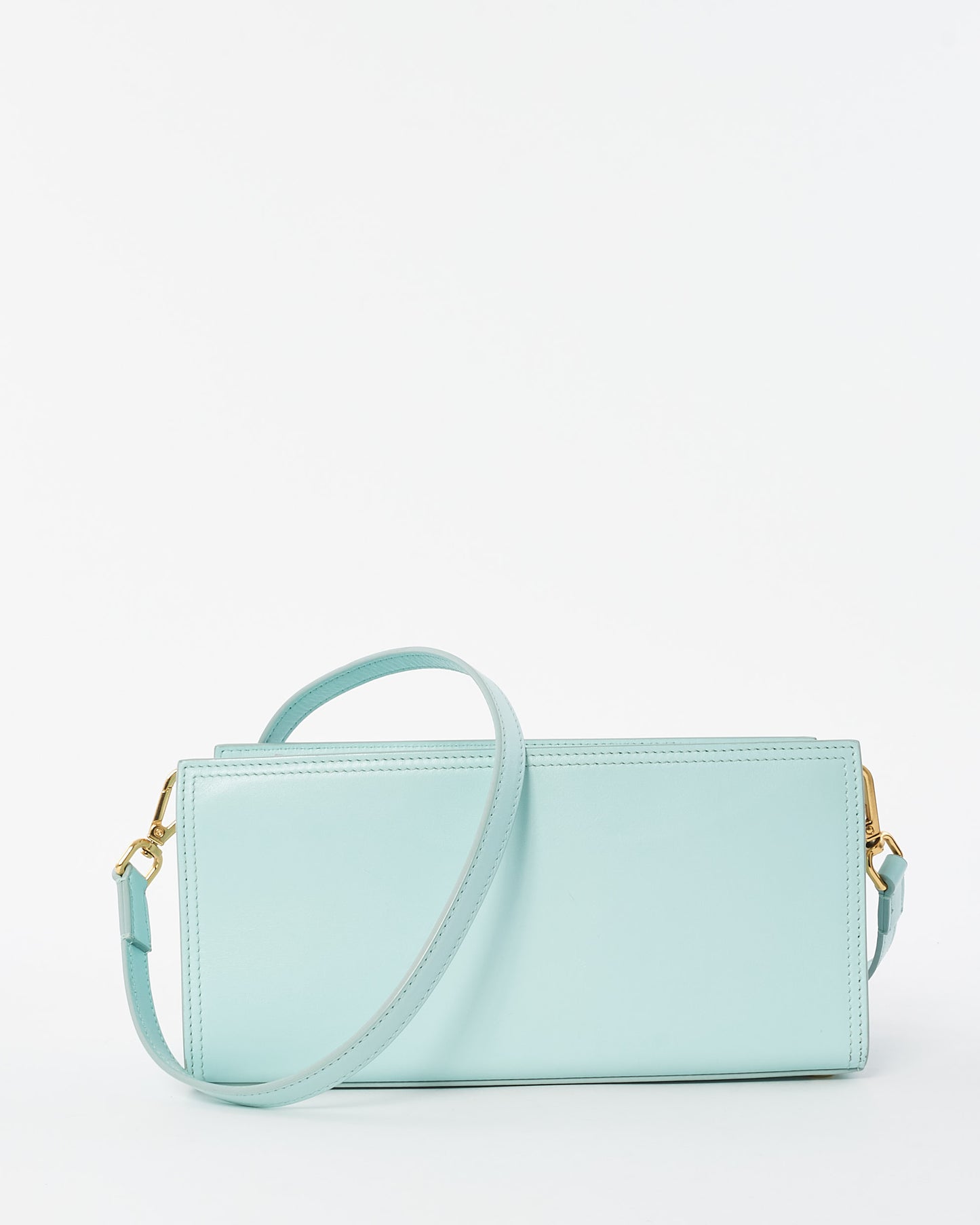 Jacquemus Light Turquoise Leather Le Rectangle Shoulder Bag