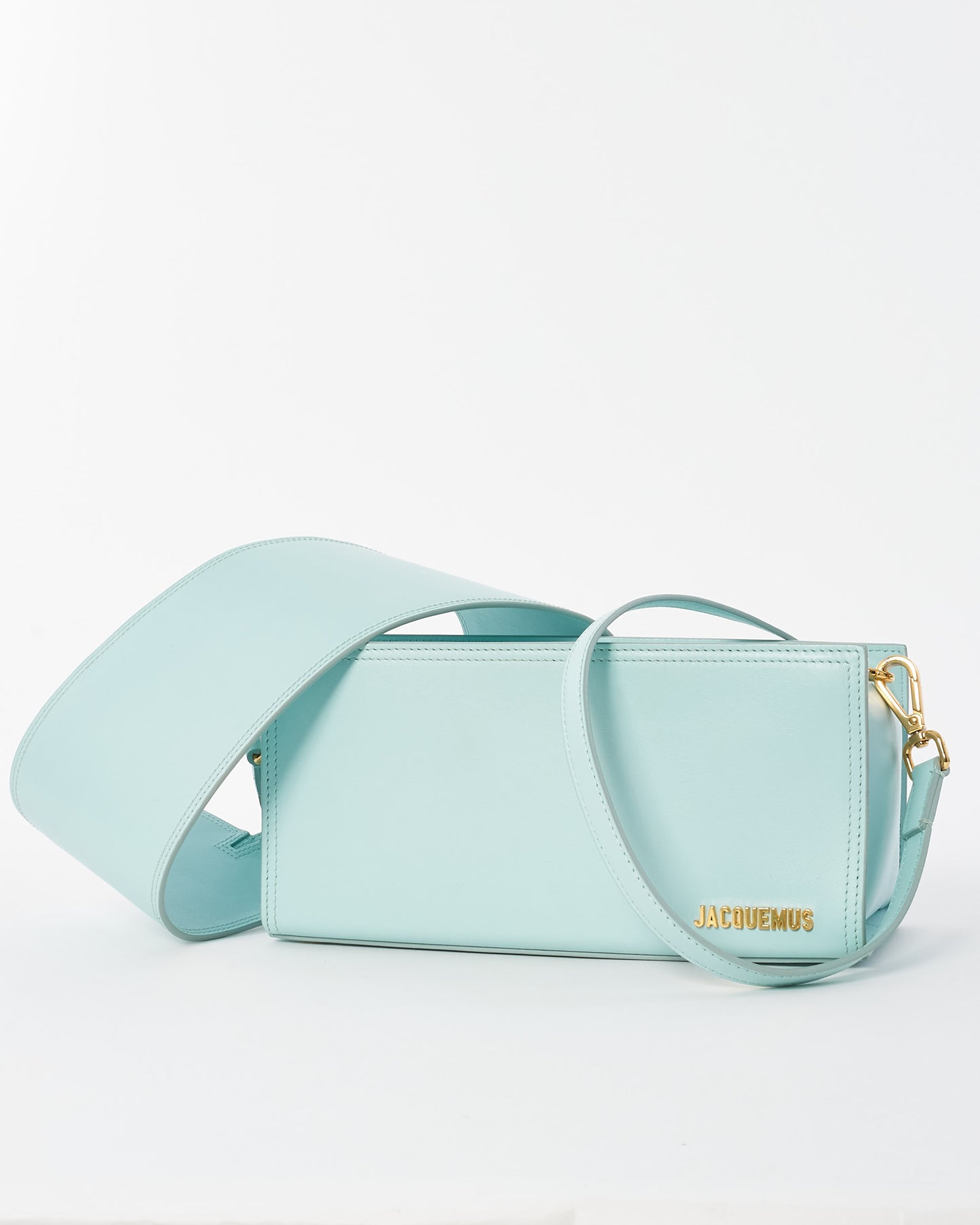 Jacquemus Light Turquoise Leather Le Rectangle Shoulder Bag