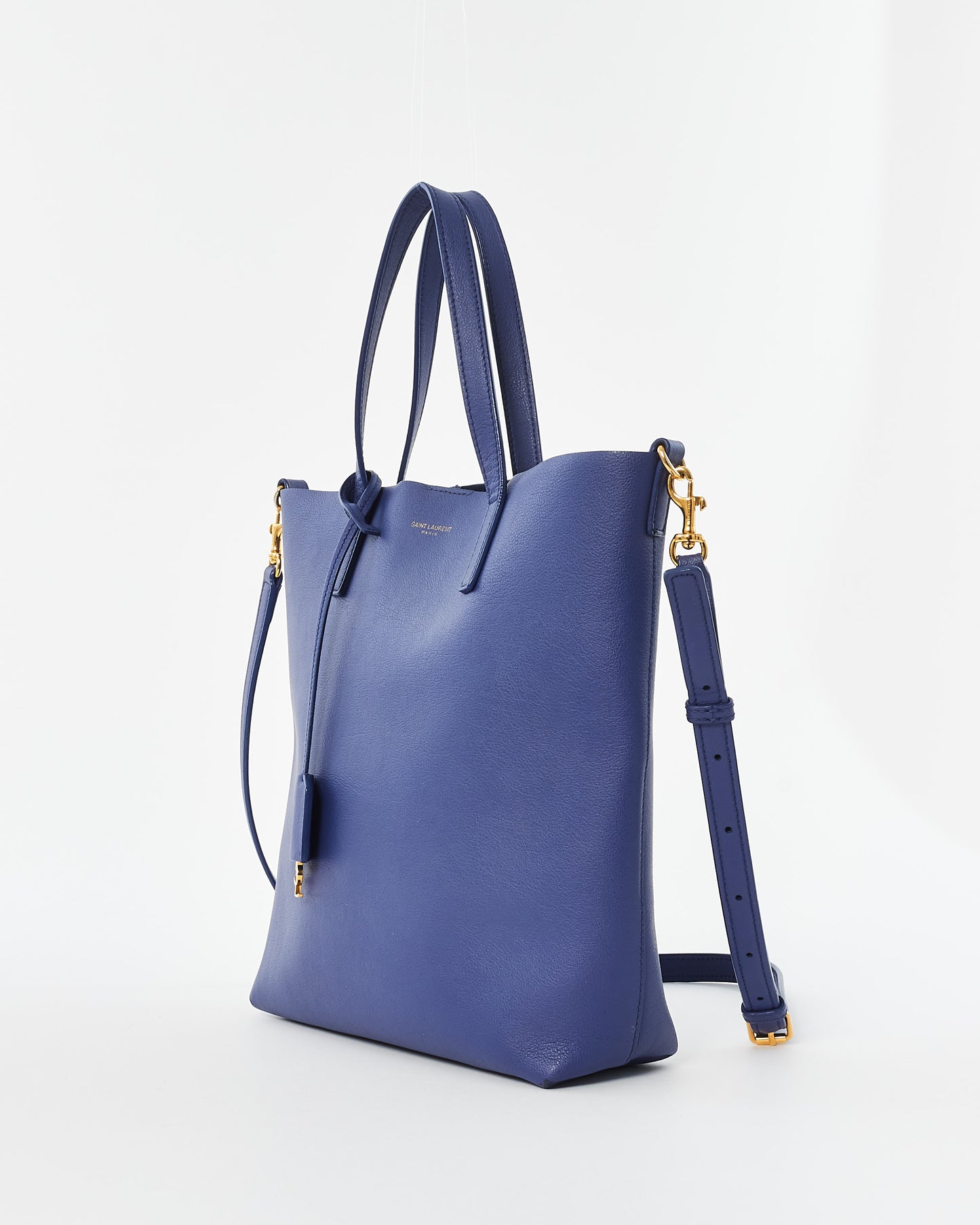 Saint Laurent Blue Leather Small N/S Shopping Toy Tote