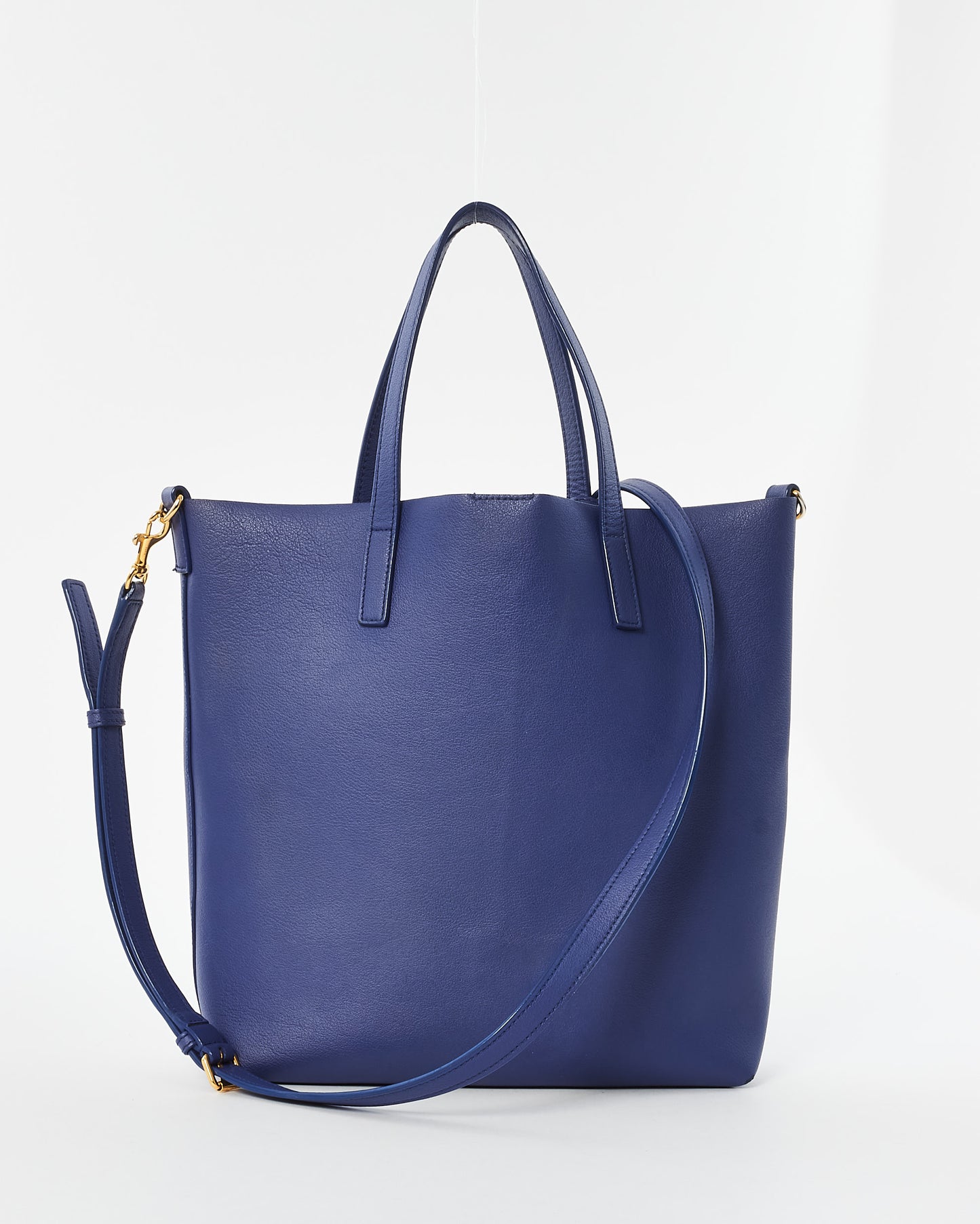 Saint Laurent Blue Leather Small N/S Shopping Toy Tote