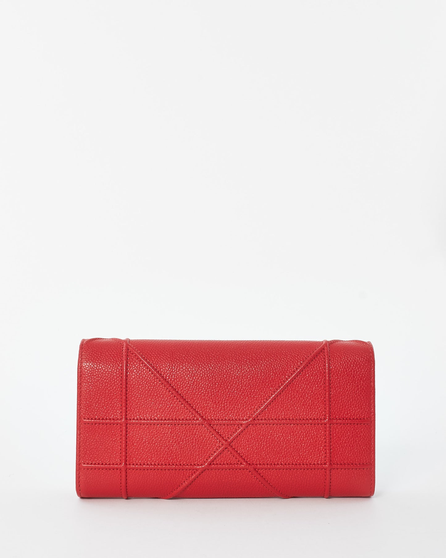 Dior Red Leather Dioramma Wallet On Chain