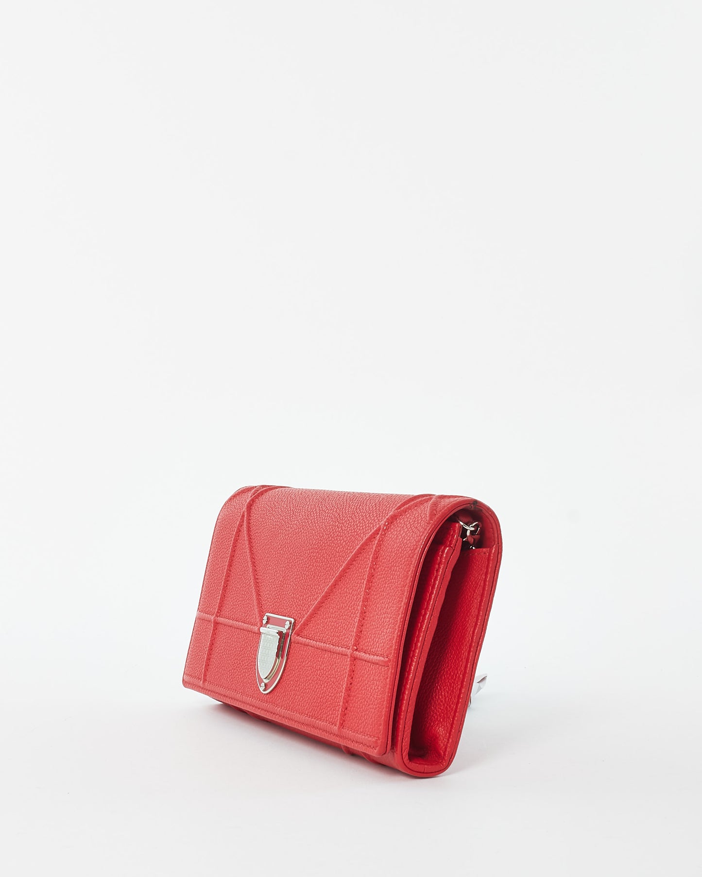 Dior Red Leather Dioramma Wallet On Chain