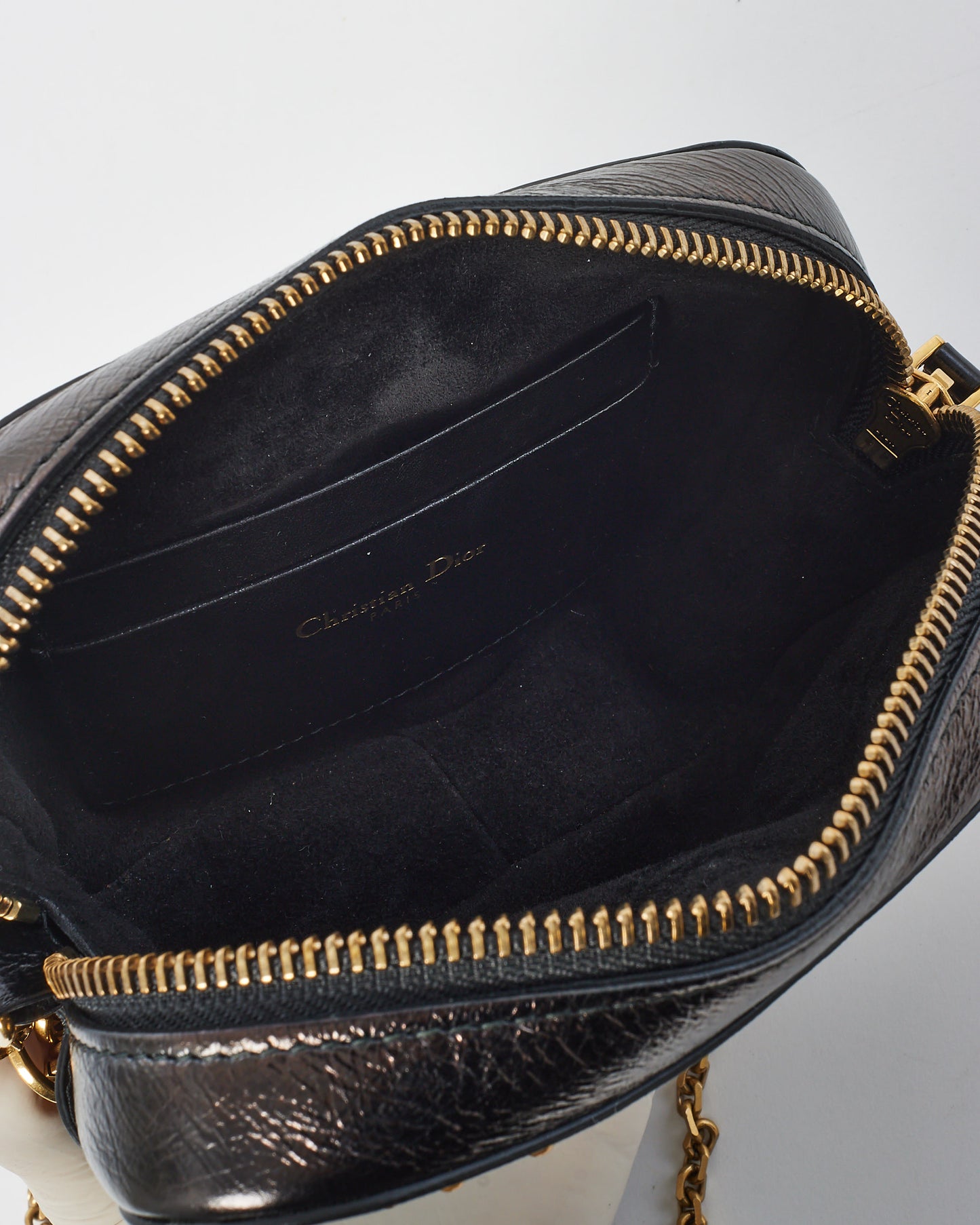 Dior Black Leather Studded Cannage Mini Crossbody Bag