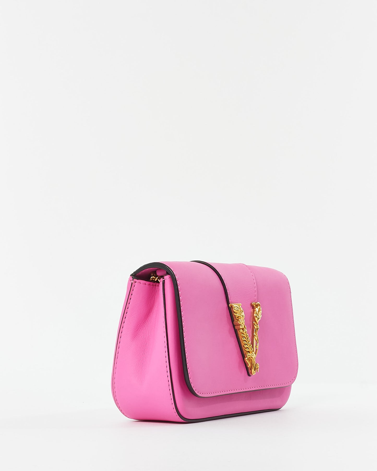 Versace Pink Leather Virtus Crossbody Bag