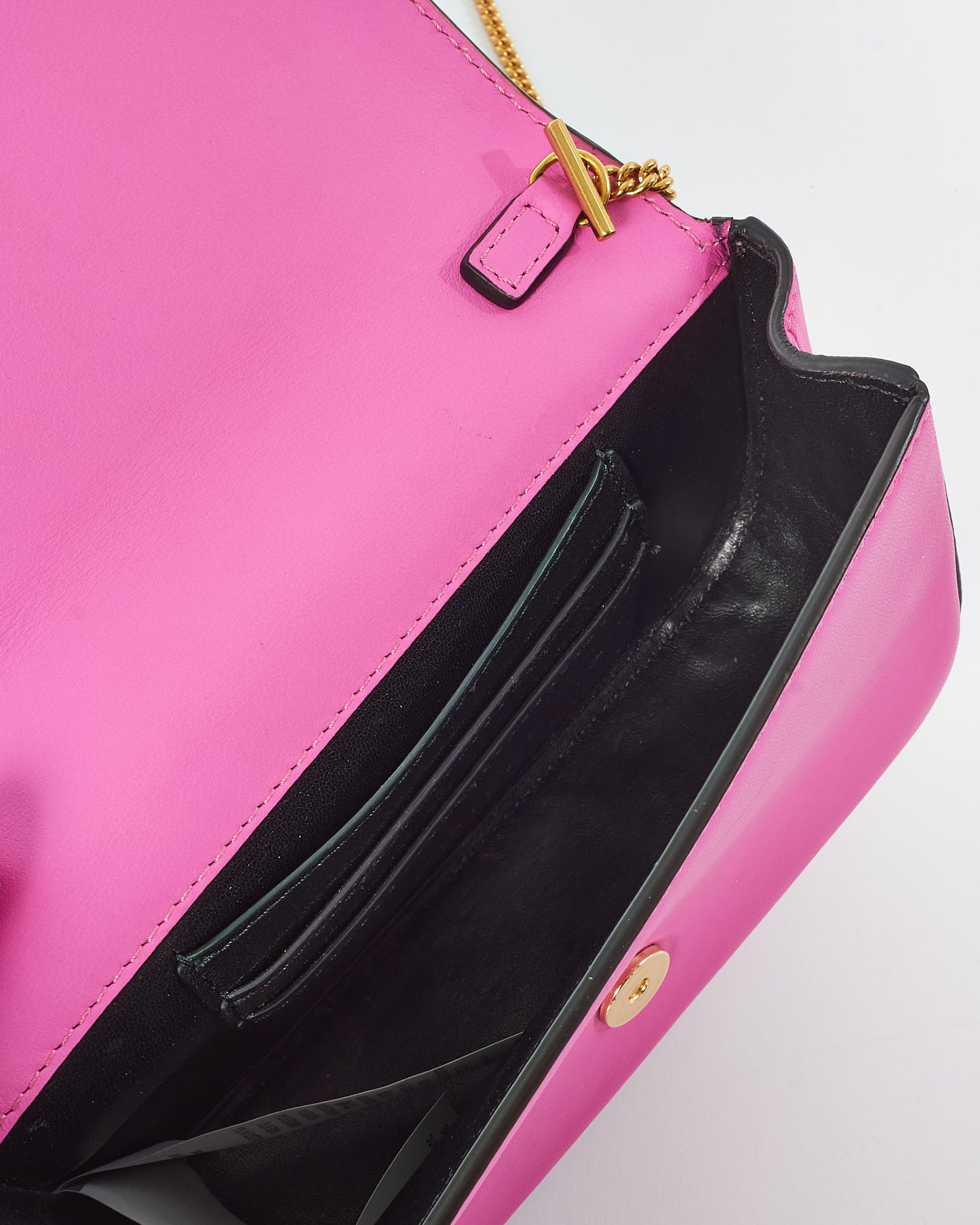 Versace Pink Leather Virtus Crossbody Bag