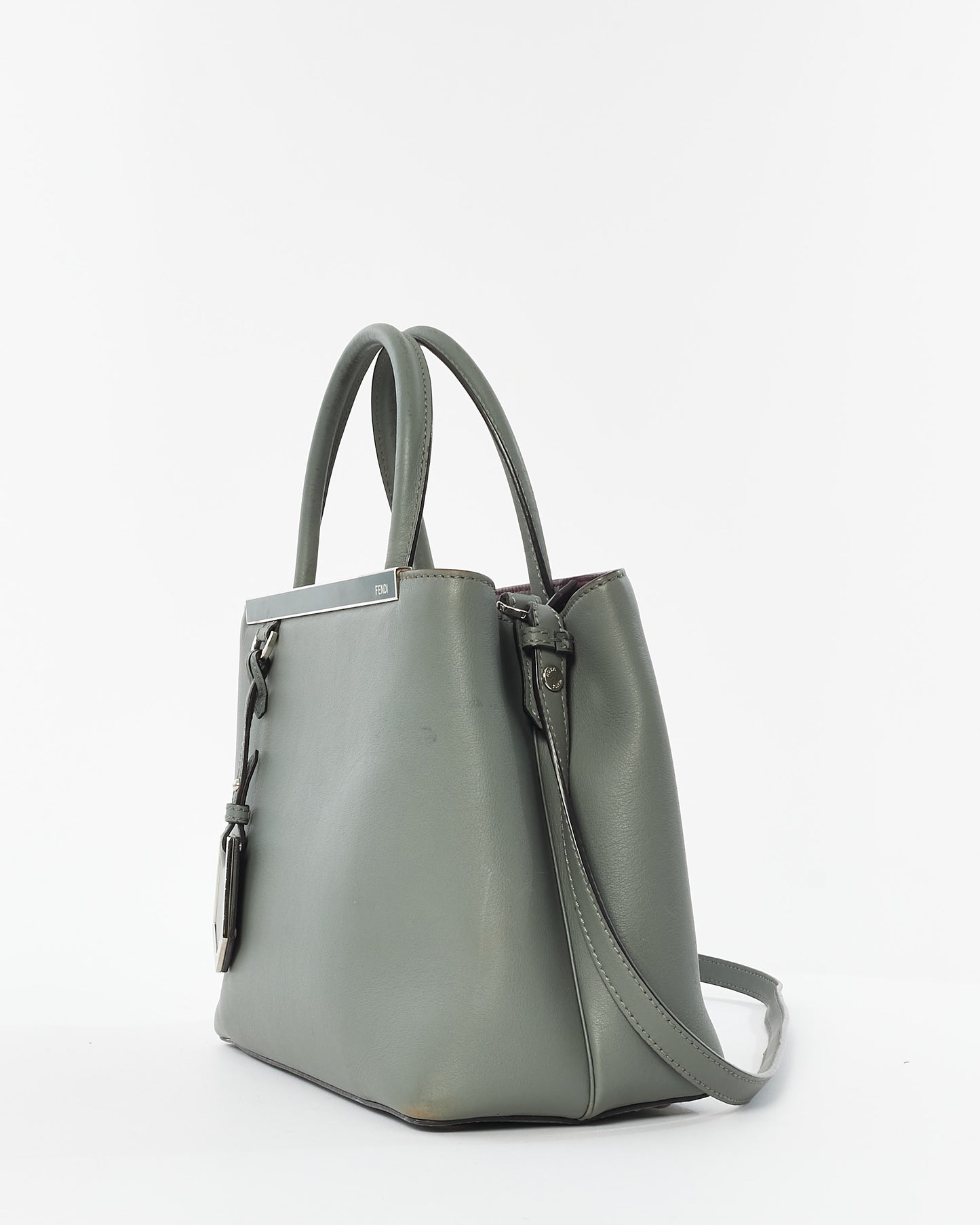 Fendi Grey Leather Small 2Jours Tote Bag