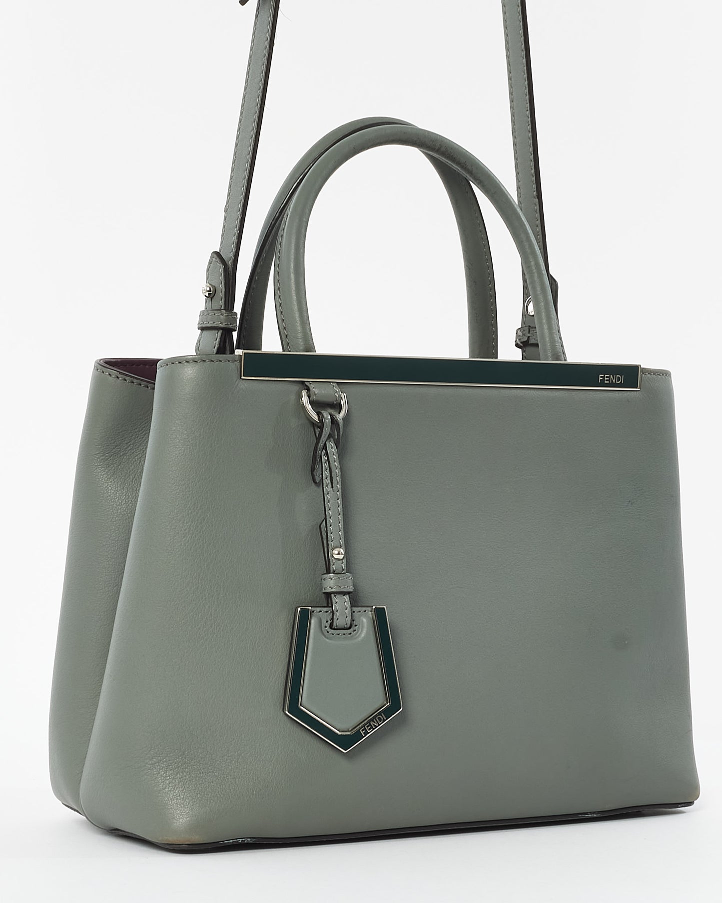 Fendi Grey Leather Small 2Jours Tote Bag