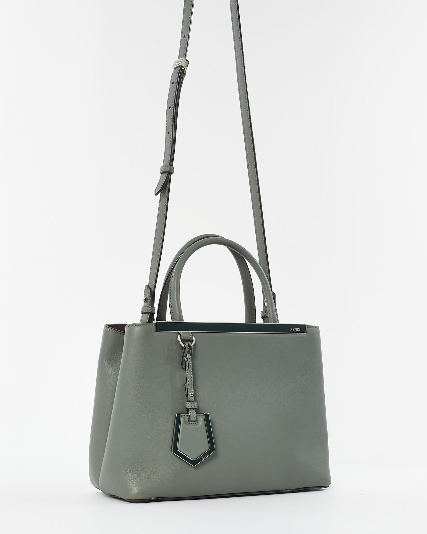 Fendi Grey Leather Small 2Jours Tote Bag