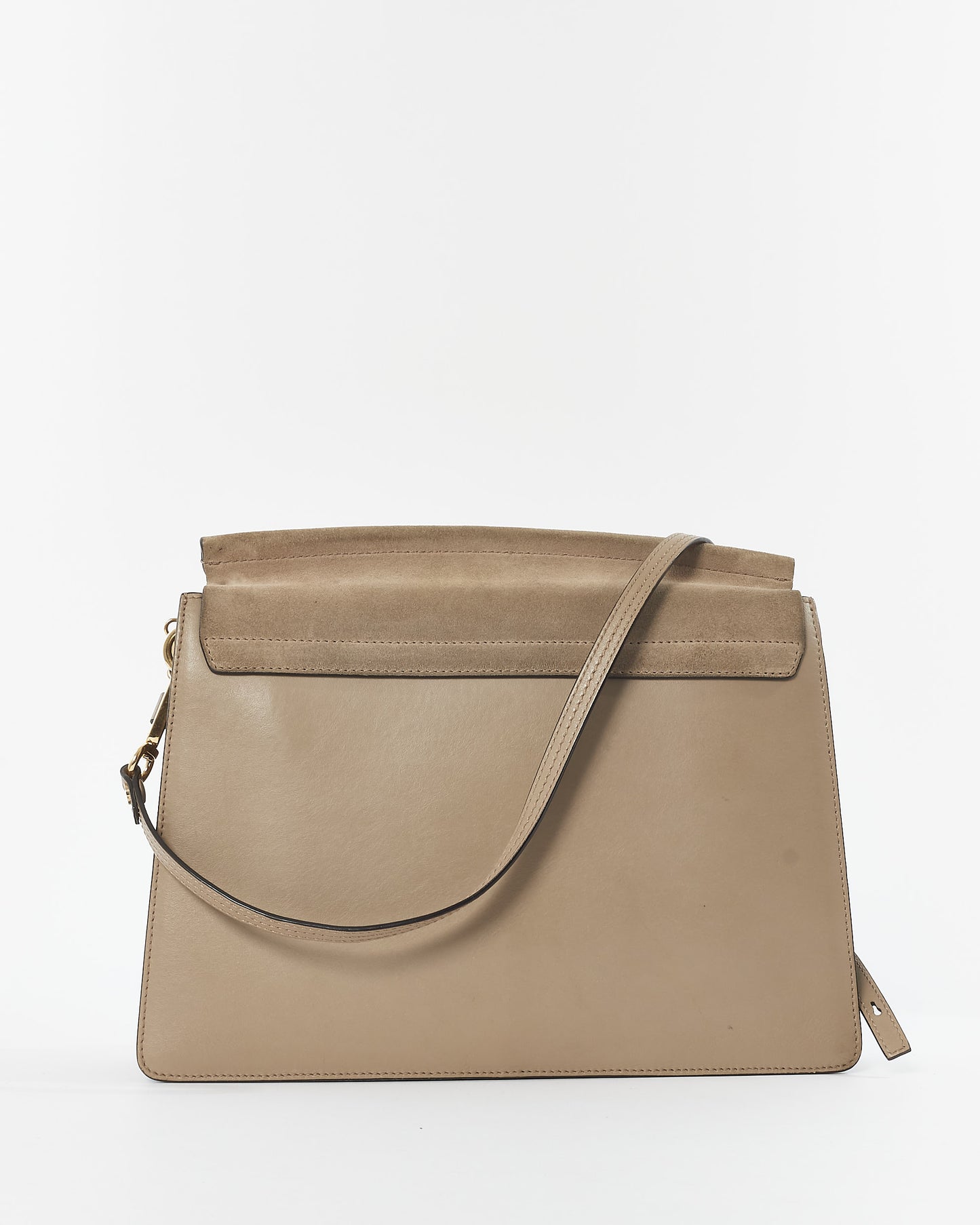 Chloé Taupe Leather 
Suede Faye Crossbody Bag