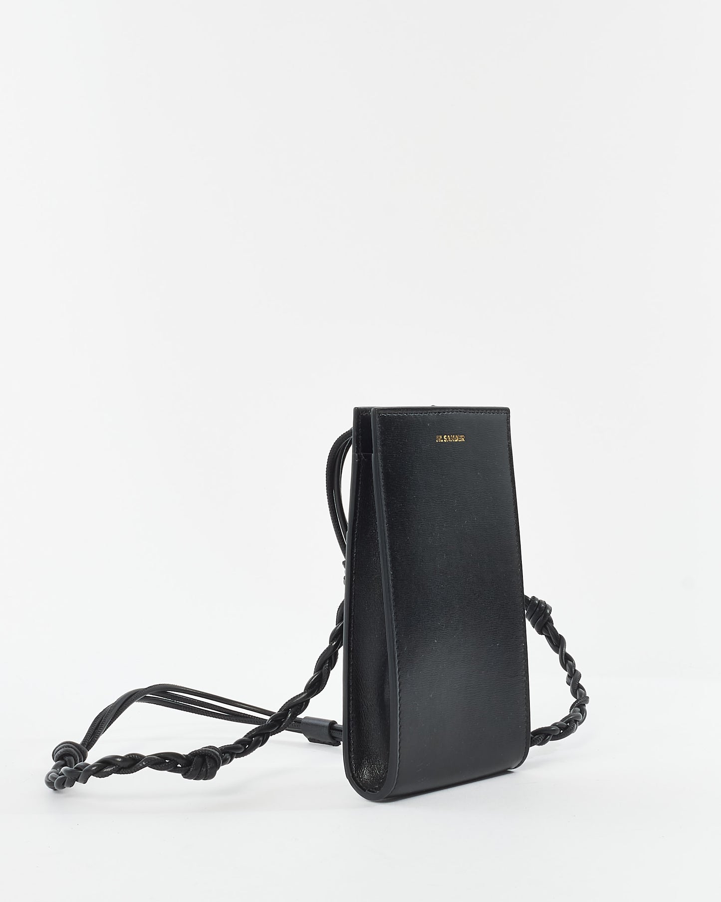 Jil Sander Black Leather Crossbody Phone Holder Bag