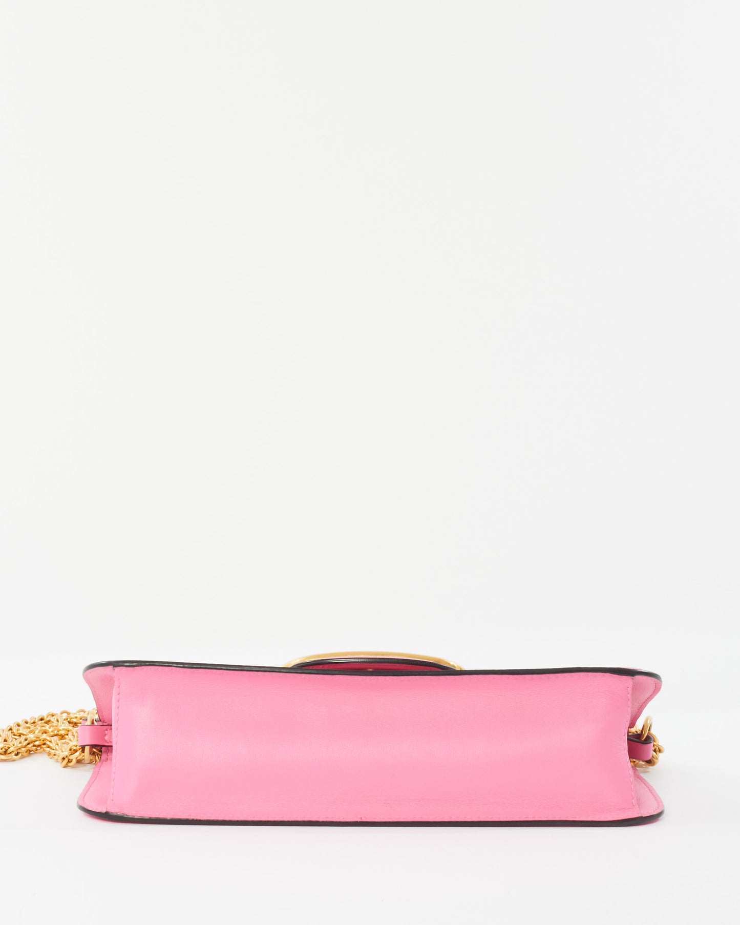 Valentino Pink Leather V Logo Loco Shoulder Bag