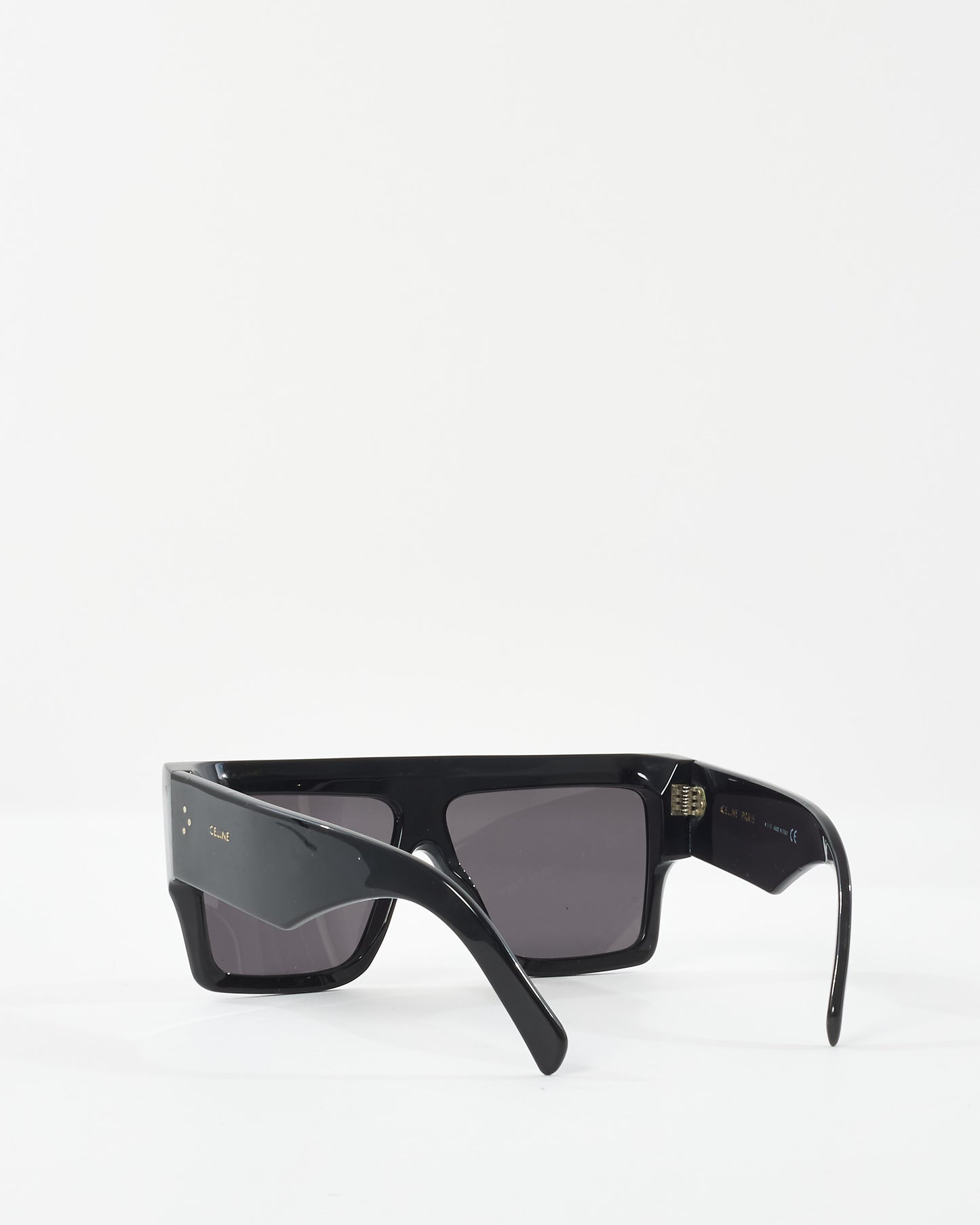 Celine Black Acetate CL400921 Oversized Flat Top Sunglasses