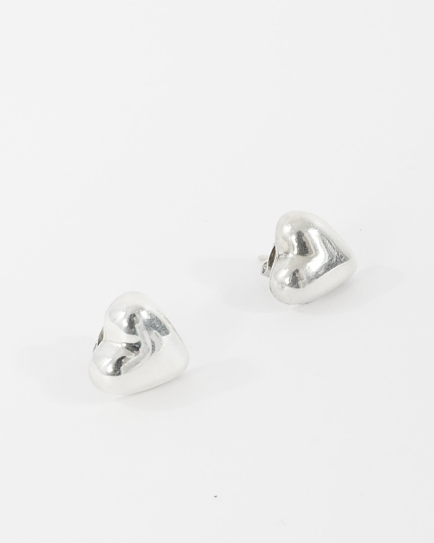 Tiffany 
Co. Sterling Silver Puffy Heart Stud Earrings