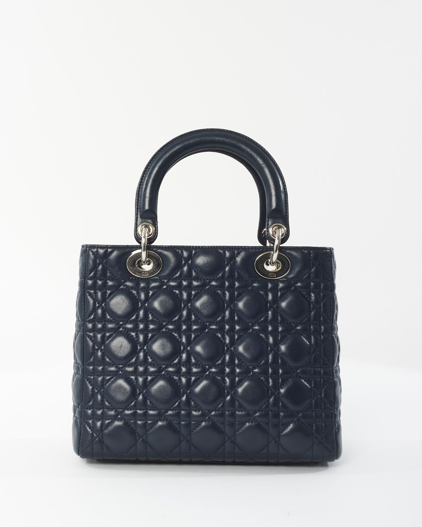 Dior Navy Lambskin Leather Medium Lady Dior Bag