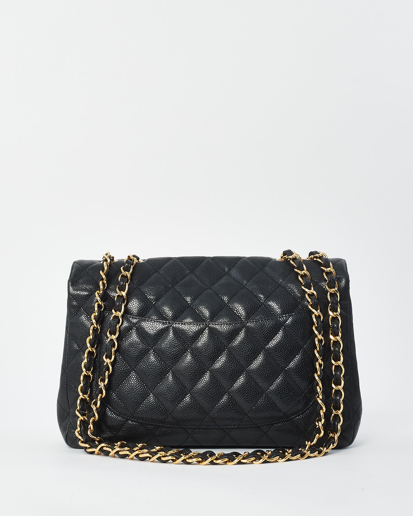 Chanel Black Caviar Leather Jumbo Single Flap Bag