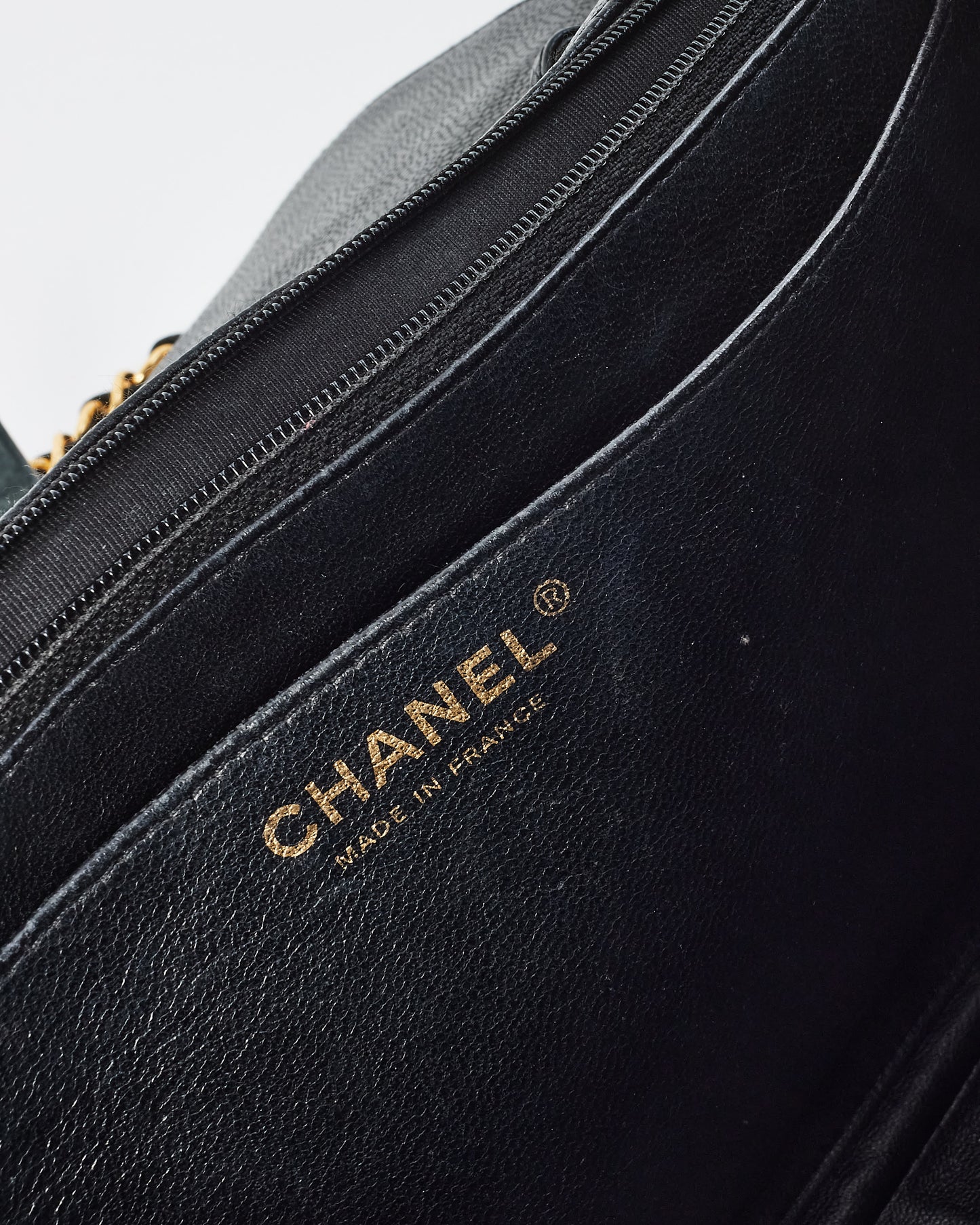 Chanel Black Caviar Leather Jumbo Single Flap Bag