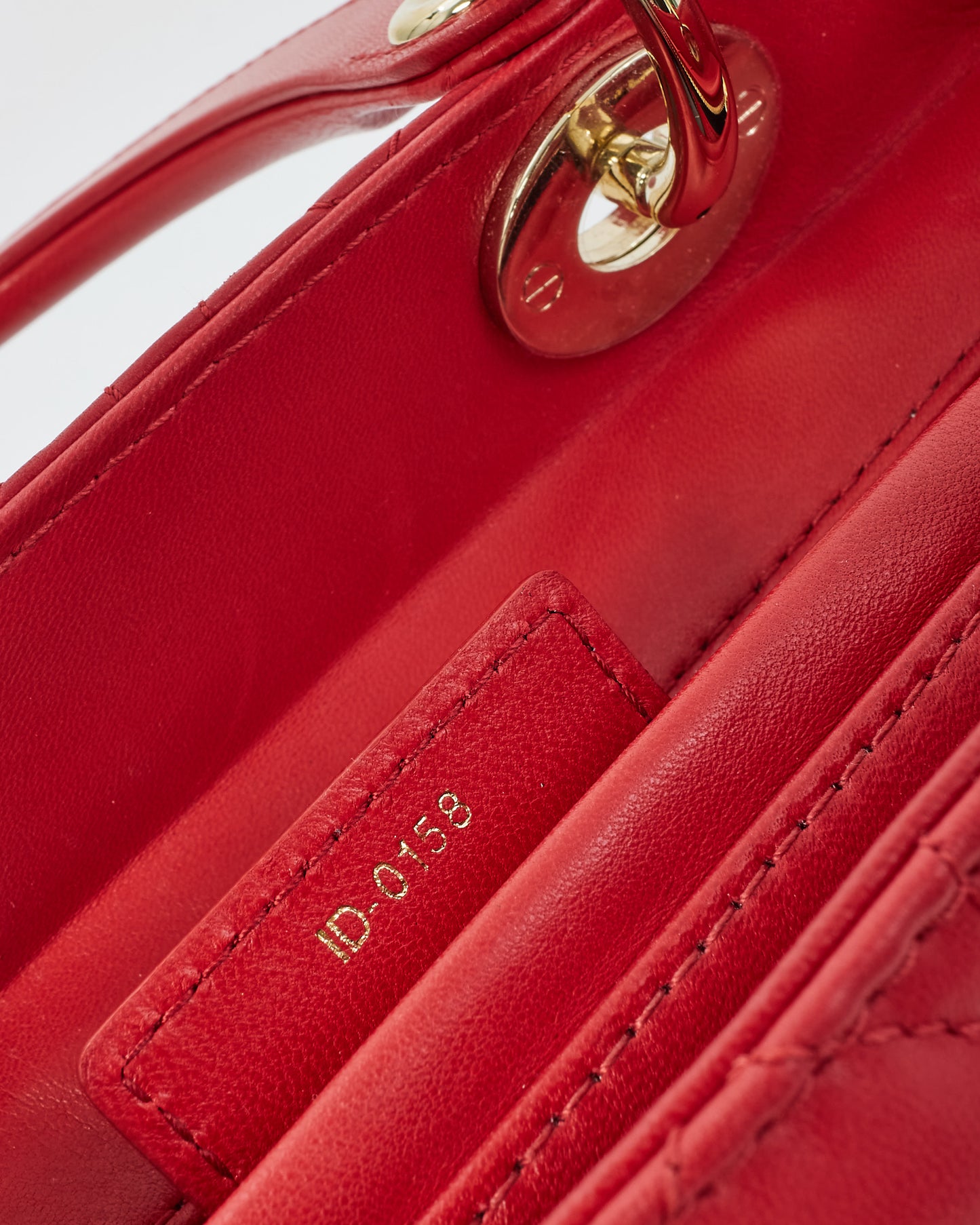 Dior Red Leather Medium Lady Dior Bag GHW