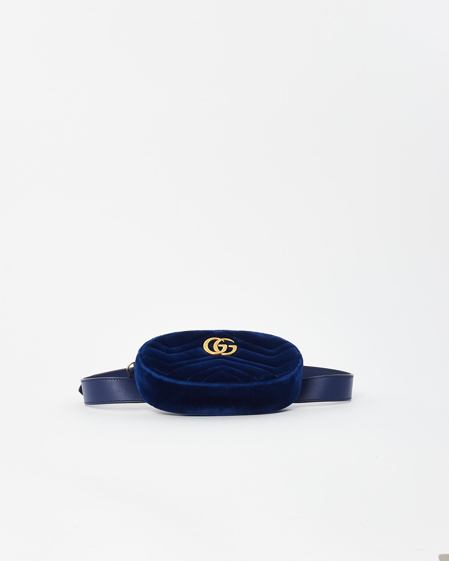 Gucci Blue Velvet Marmont Belt Bag - 85/34