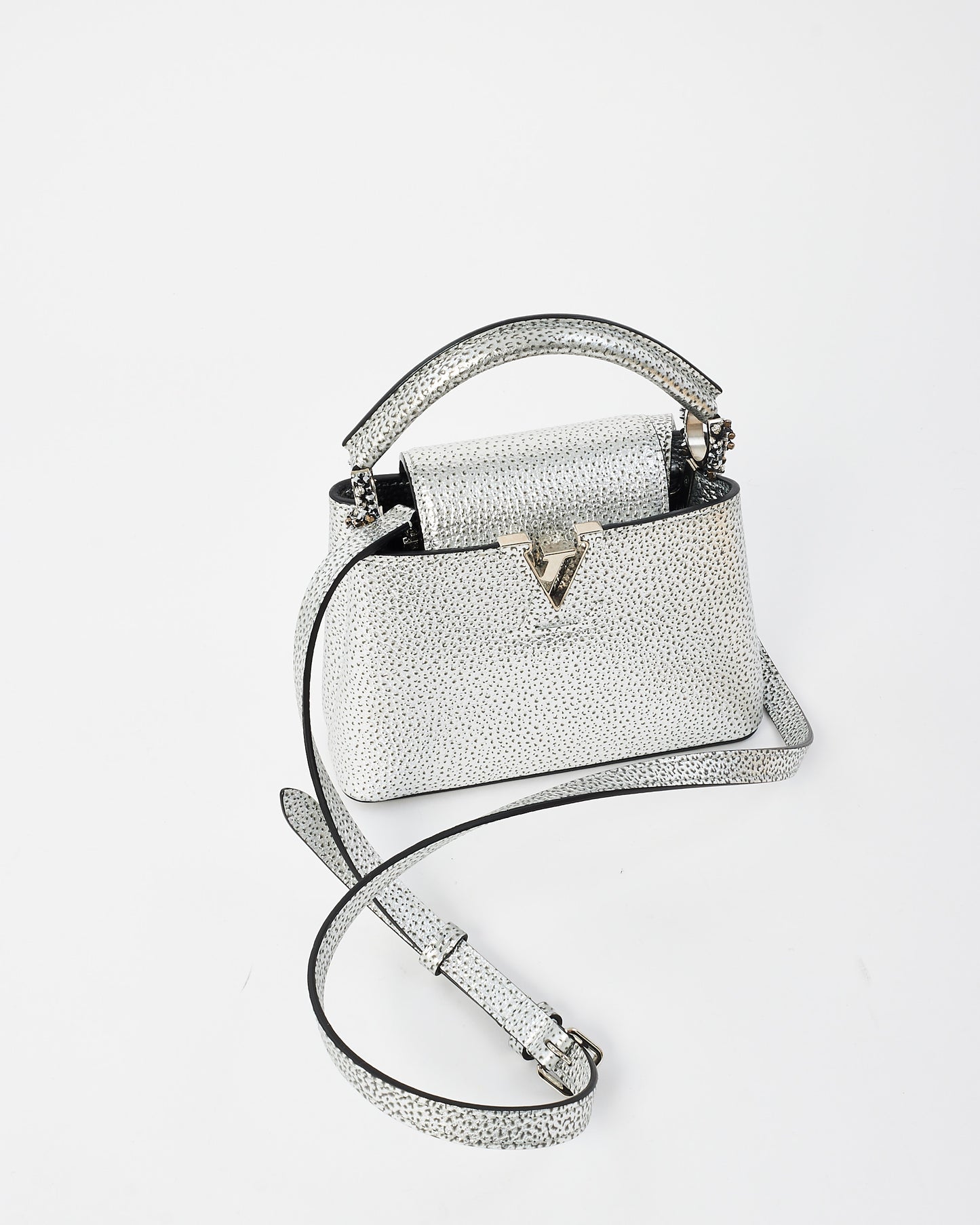 Louis Vuitton Metallic Silver 2018 Limited Edition Mini Capucines Bag