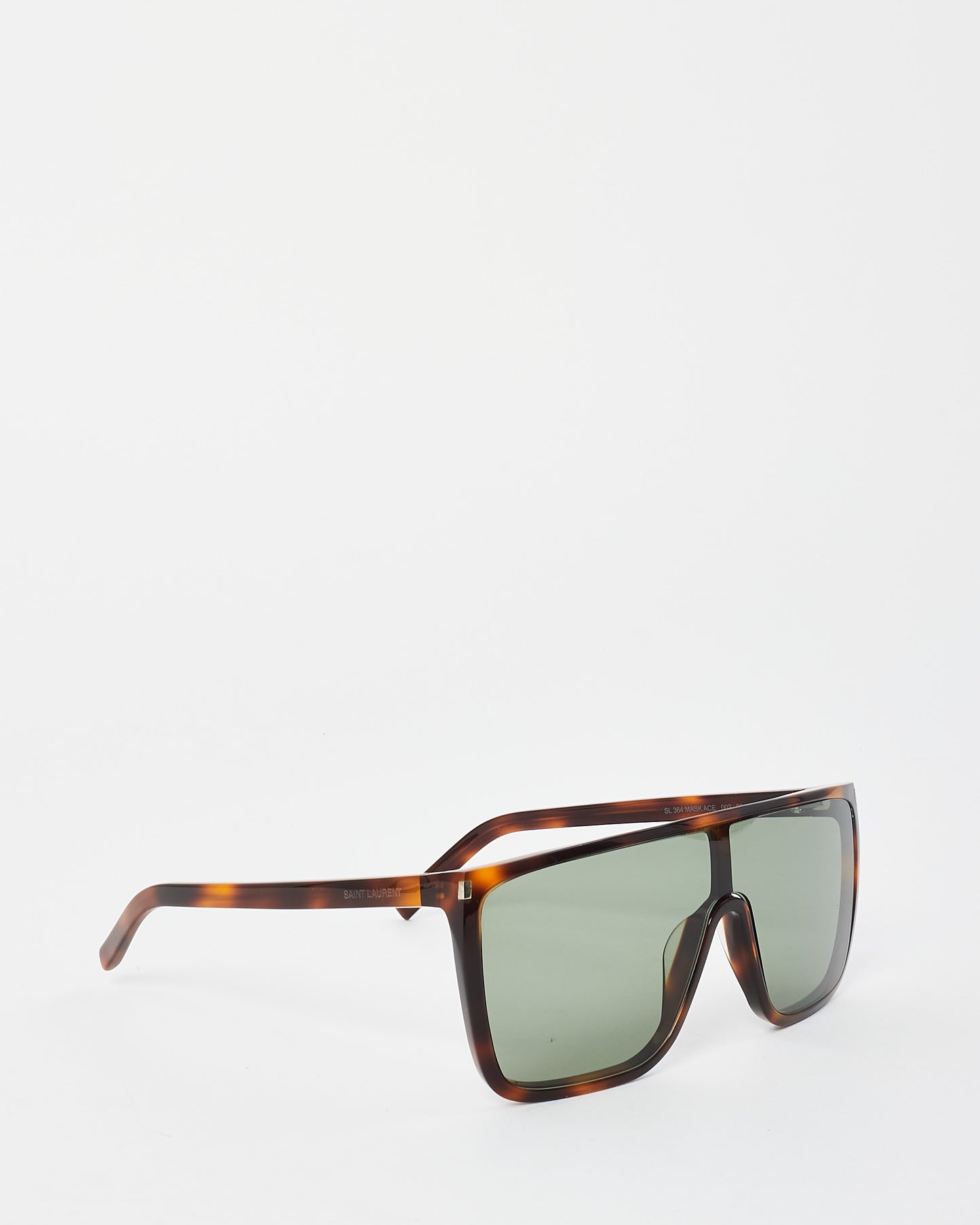 Saint Laurent Tortoise SL 364 MASK ACE Flat Top Oversized Sunglasses