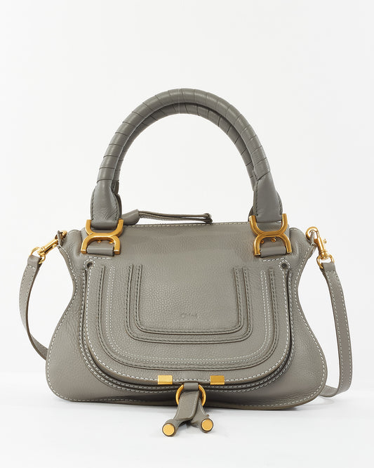 Chloé Grey Leather Small Marcie Crossbody Bag