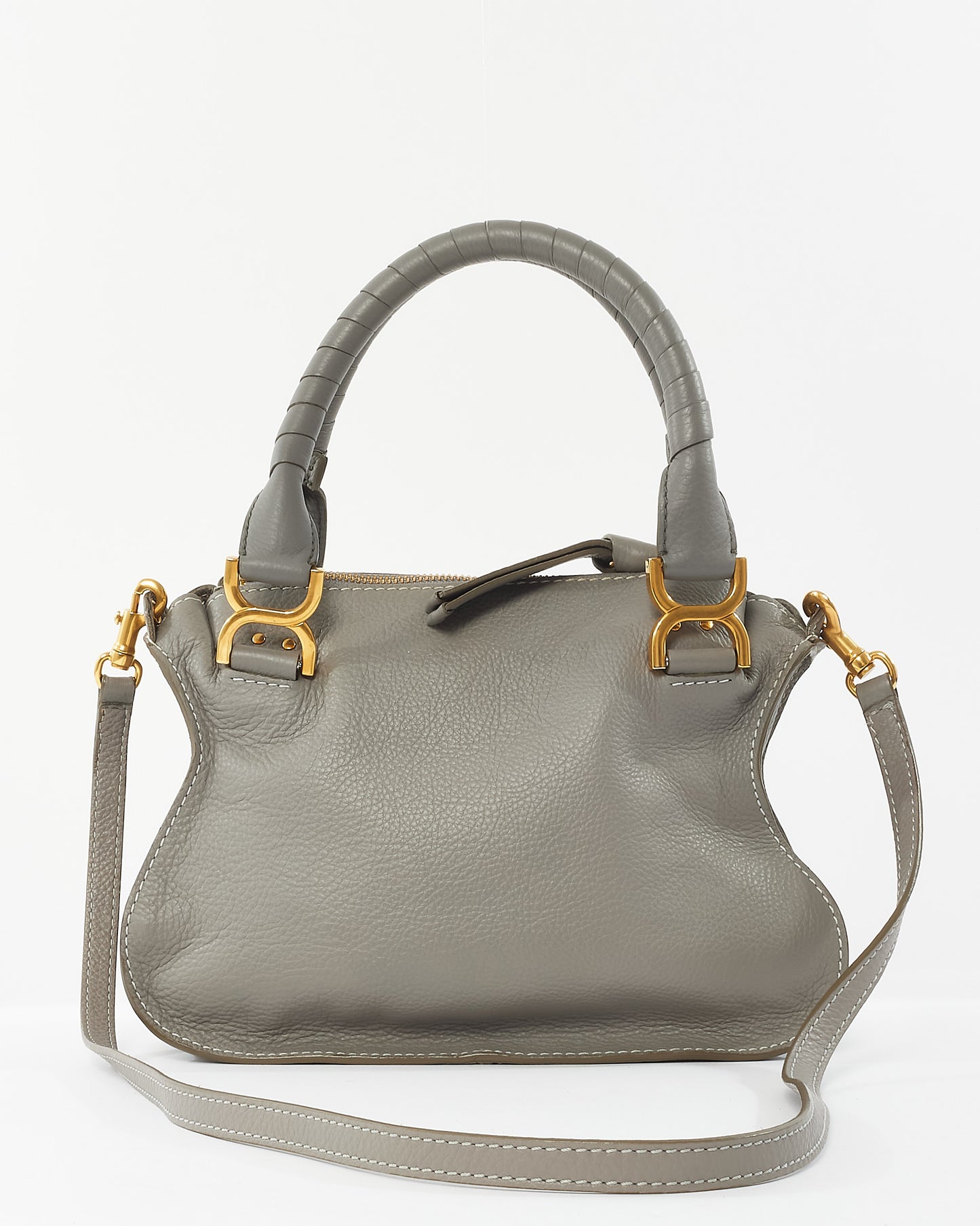 Chloé Grey Leather Small Marcie Crossbody Bag