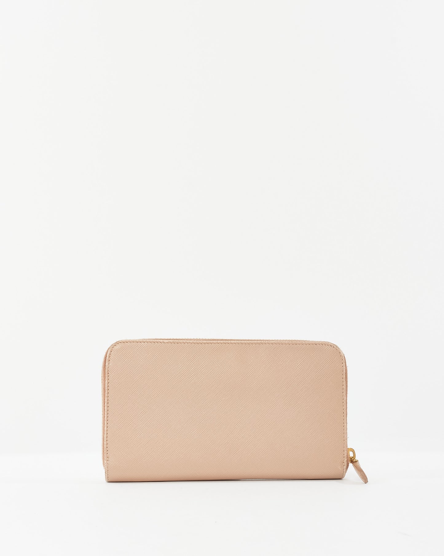 Prada Blush Saffiano Leather Long Zip Wallet