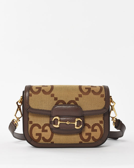 Gucci Brown Jumbo GG Horsebit 1955 Mini Bag