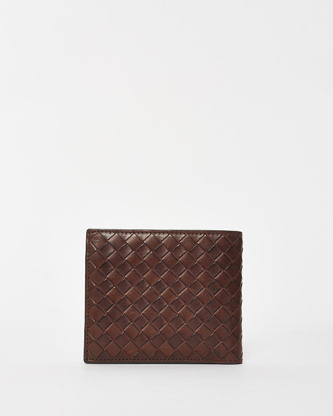 Bottega Veneta Brown Intrecciato Leather Bi Fold Wallet