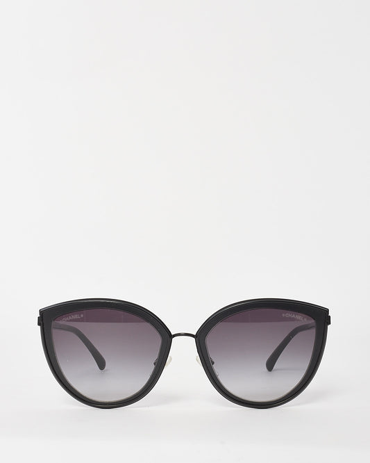 Chanel Black Metal Cat Eye Sunglasses 4222