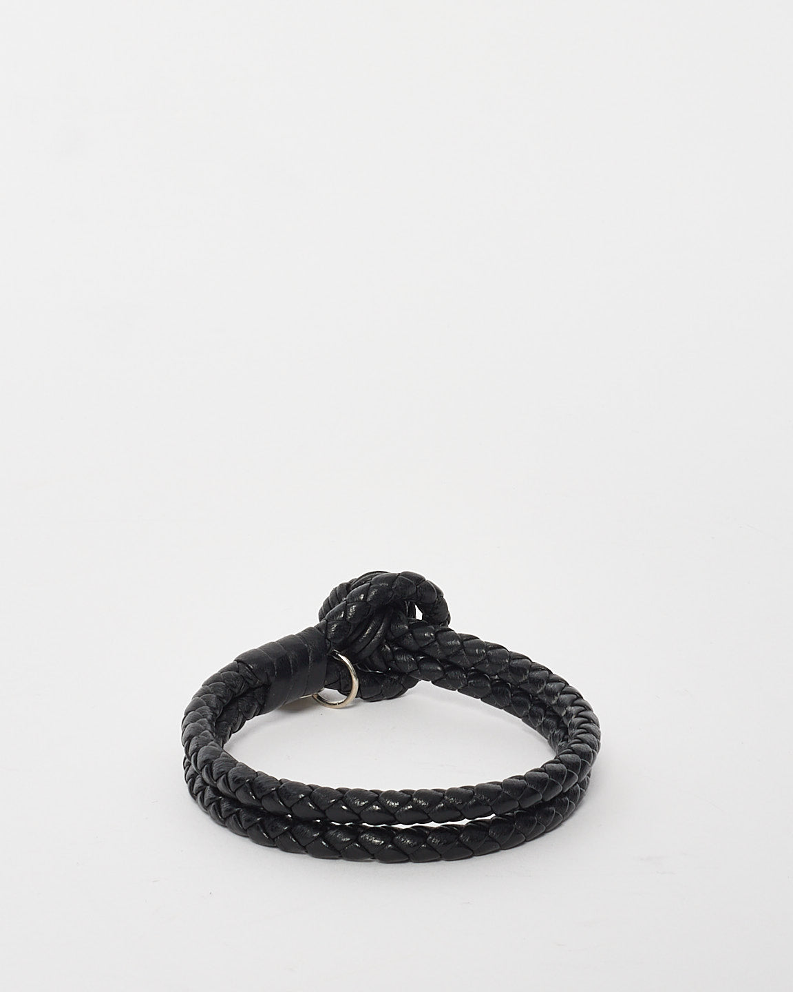 Bottega Veneta Black Intrecciato Leather Bracelet