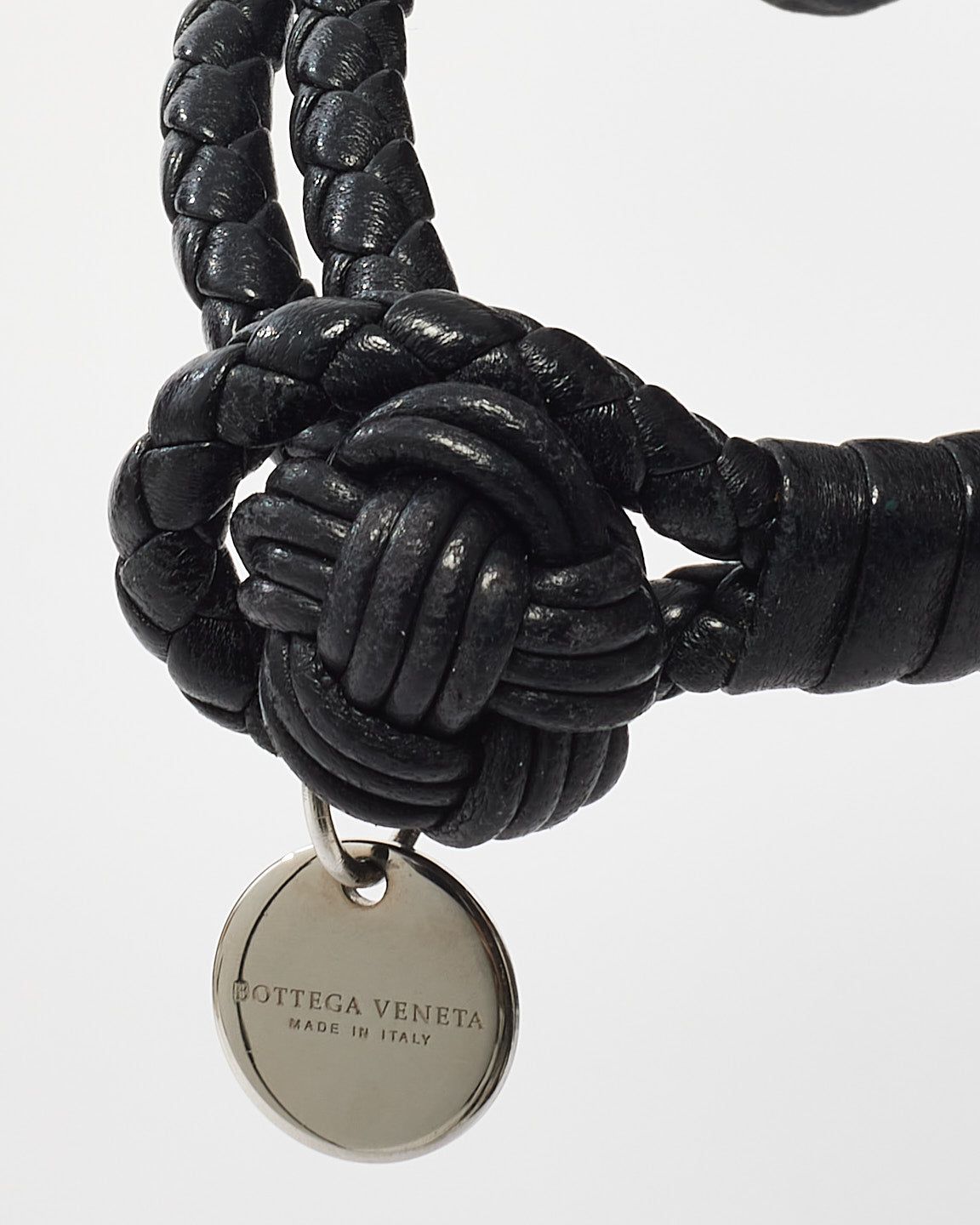 Bottega Veneta Black Intrecciato Leather Bracelet