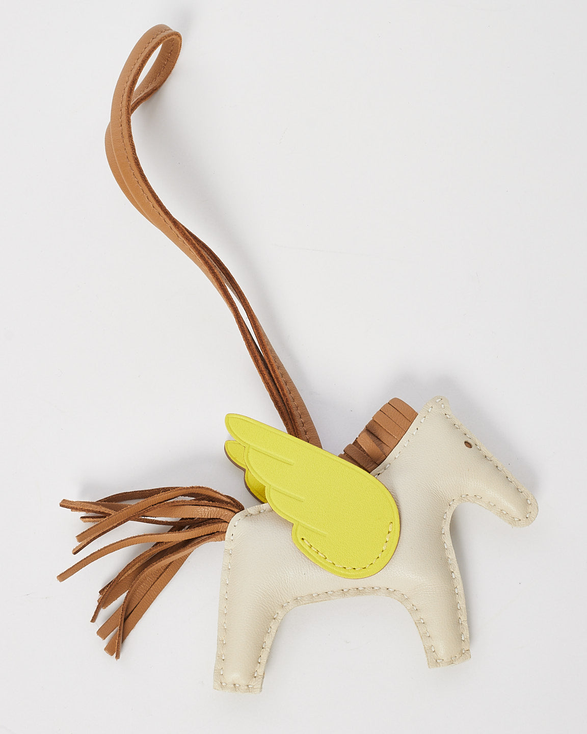 Hermès Craie/Lime/Chai Lambskin Leather Pegasus Rodeo Charm