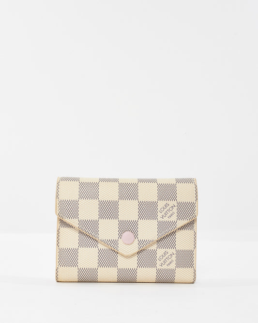 Louis Vuitton Damier Azur Coated Canvas Rose Ballerine Victorine Wallet