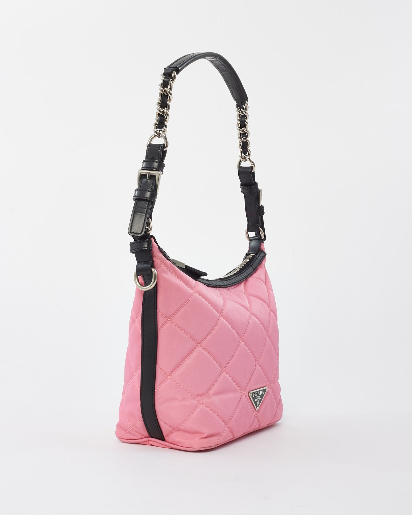 Prada Pink Quilted Nylon Vintage Shoulder Bag